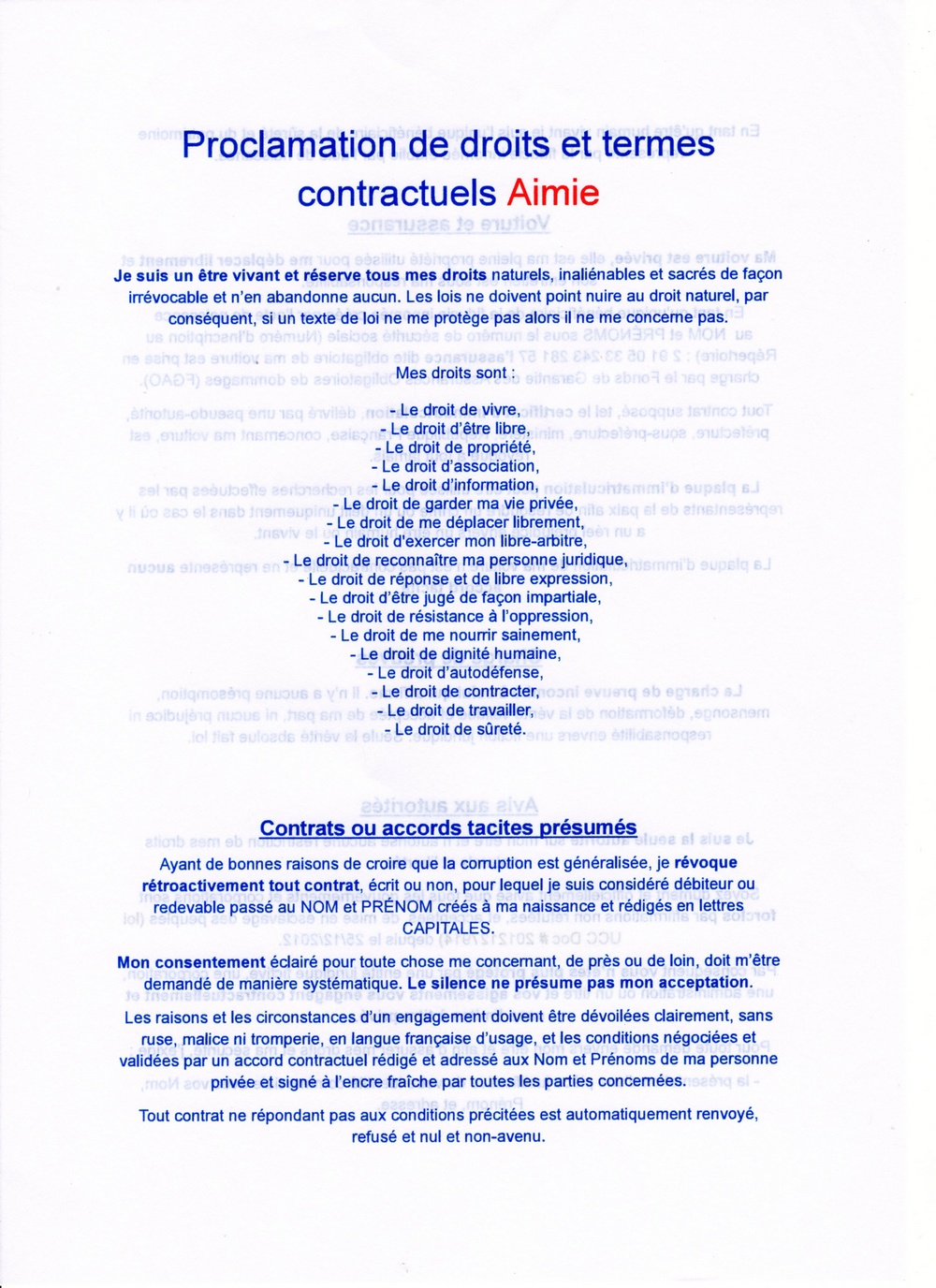 Aimie Renaud 1 proclamation des droits et termes contractuels001