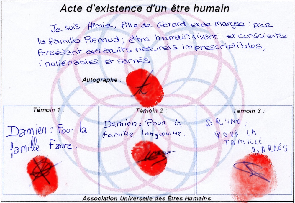Aimie Renaud acte dexistence detre humain