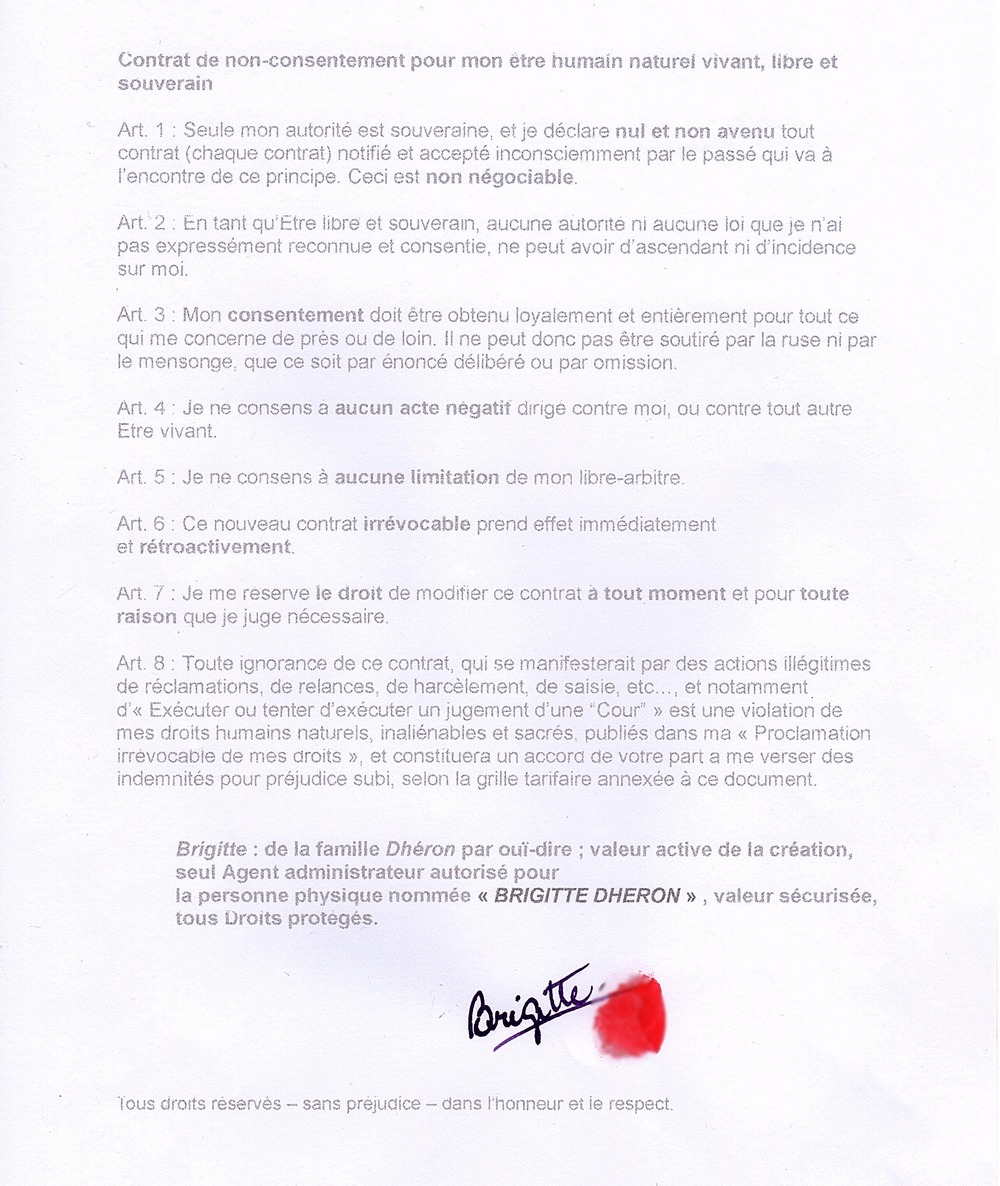 contrat de non consentement Brigitte