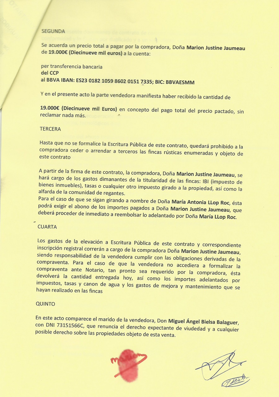 contrat priv dacquisition de la finca de nonaspe 2 Marion