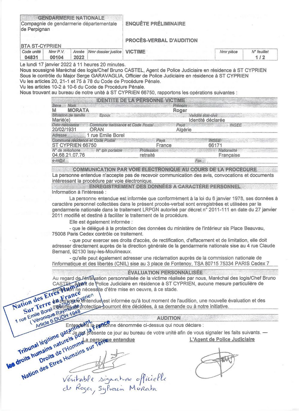 20250127 pj3 copie annote de la plainte n1 du pre contre vronique