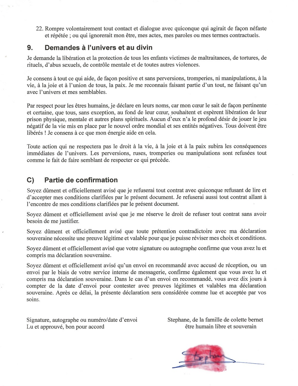 dzclaration de souverainetz stephane de la famille de colette