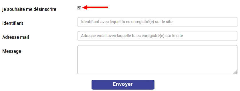 Désinscription